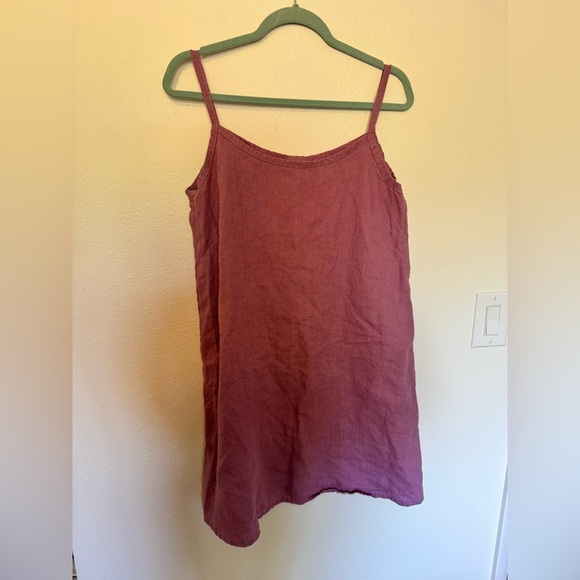 Sand Snow 100% Linen Night Dress Dusty Rose Pink Mini Stonewashed Medium EUC - Picture 2 of 6